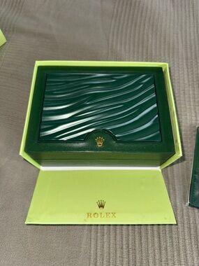 Rolex Dark Green Box with Gold Crown Accent